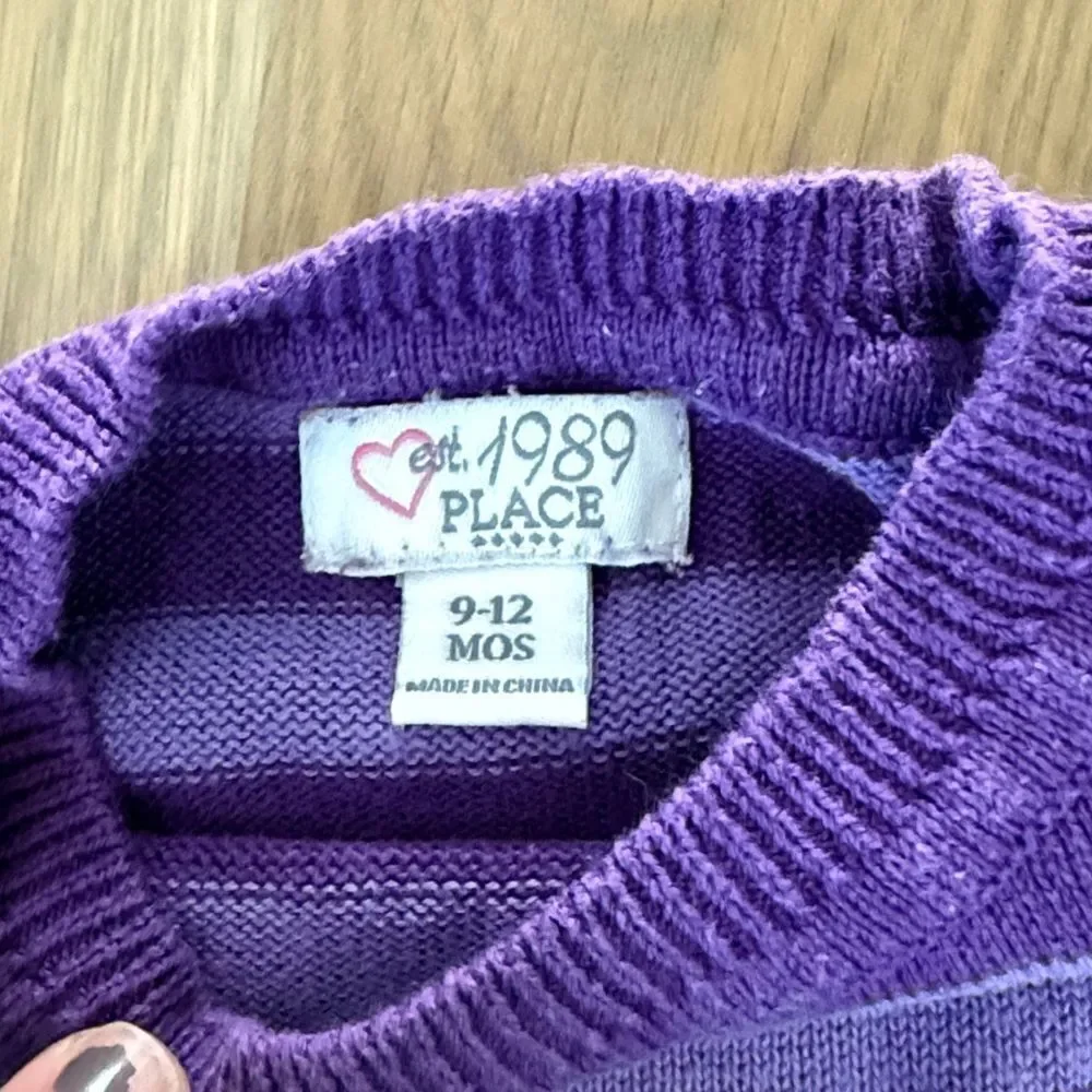Children’s place Purple Striped sweater 9-12M